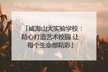 威海山大实验学校：精心打造艺术校园 让每个生命都精彩
